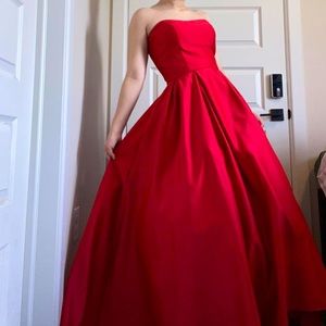 Betsy & Adam Red Ball Gown Prom Dress 4